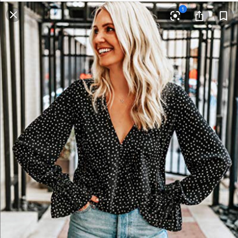 Somewhere Lately Polka Dot Top